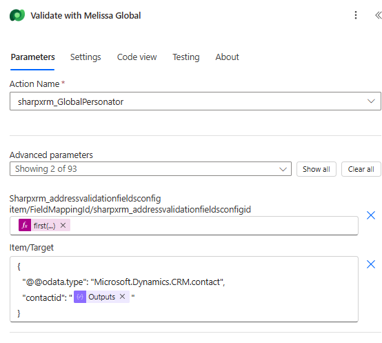 Perform an unbound action configured for sharpxrm_GlobalPersonator