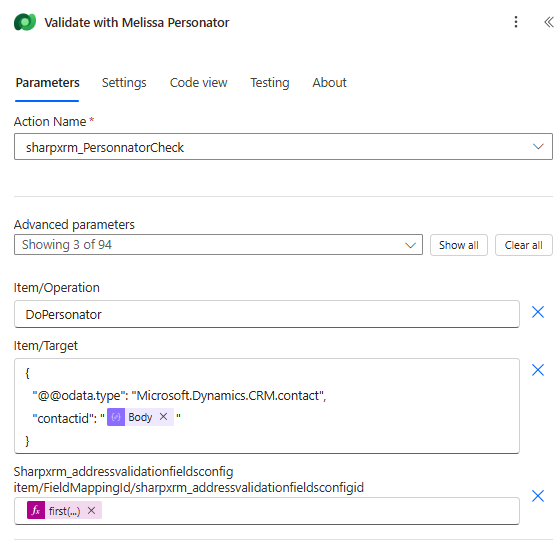 Perform an unbound action configured for sharpxrm_PersonnatorCheck