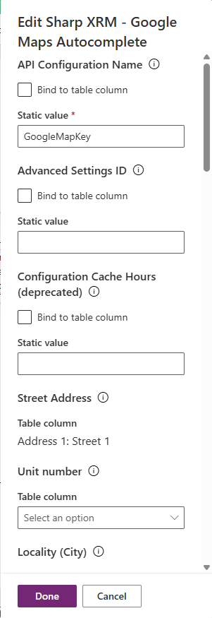 Google Maps Autocomplete properties